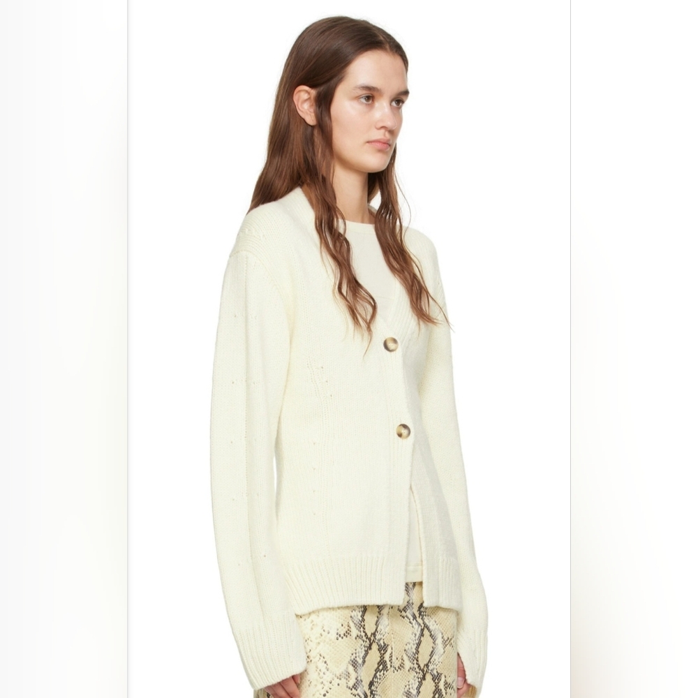 HELMUT LANG | V-Neck Tailored Cardigan | Off-white | Medium